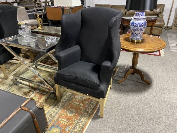 Pair of Restoration Hardware 1920 s Georgian Wingback Chairs North Furnishings