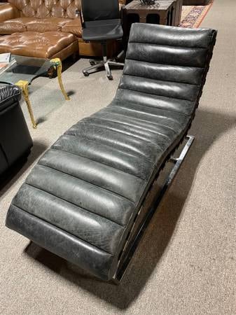 Restoration hardware best sale oviedo leather chaise