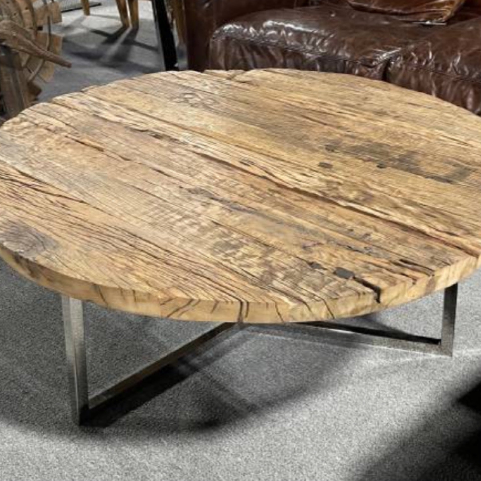 Rustic Farmhouse Metal and Reclaimed Wood Coffee Table | North Furnishings
